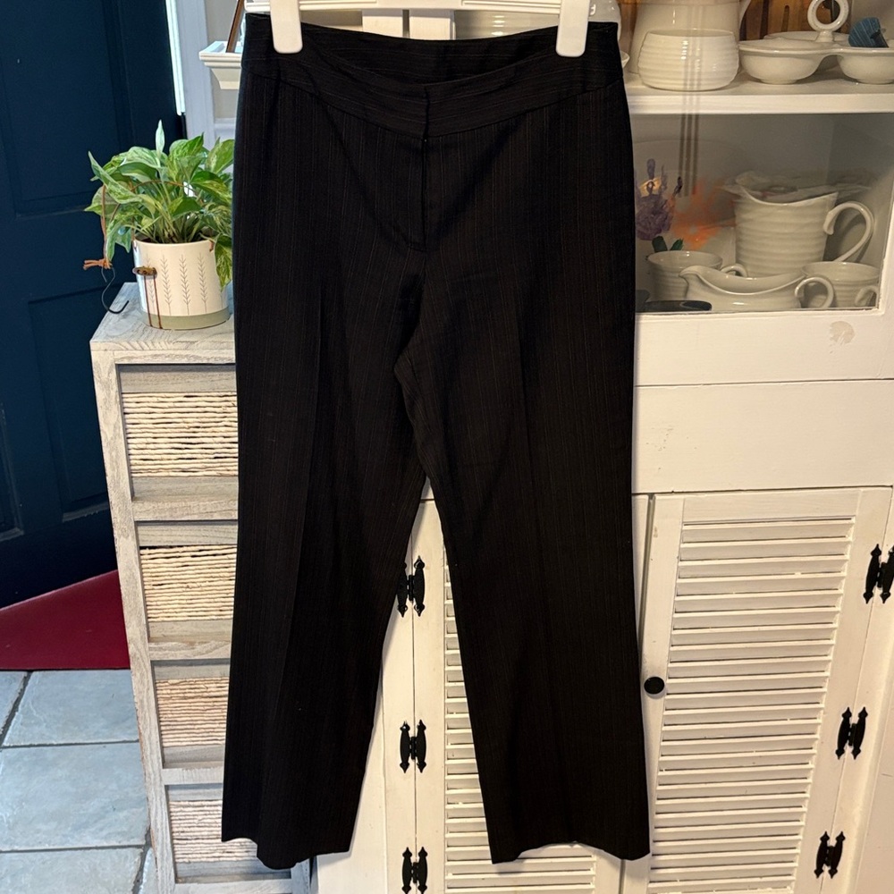 Nine West Dark Brown Pinstripe Suit